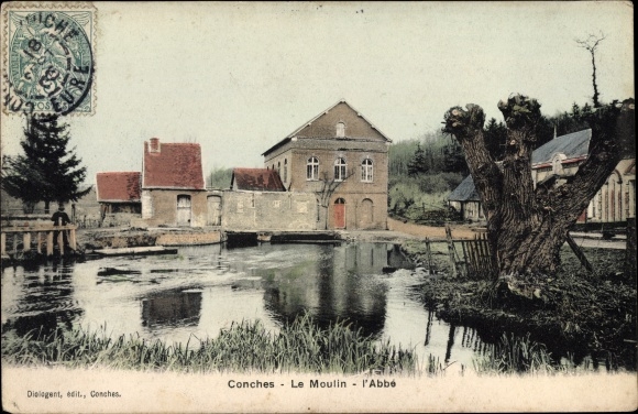 Ak Conches Eure, Le Moulin, L'Abbe