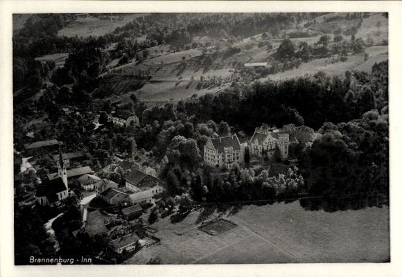 Postcard Brannenburg am Inn, Inn and General Store v.Grad