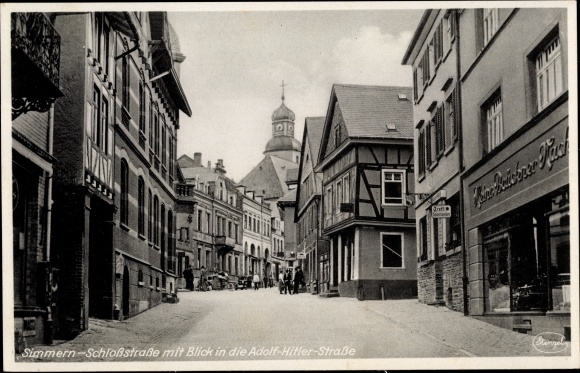 Postcard Simmern im Hunsrück, Schlossstrasse, Adolf Hitler Strasse