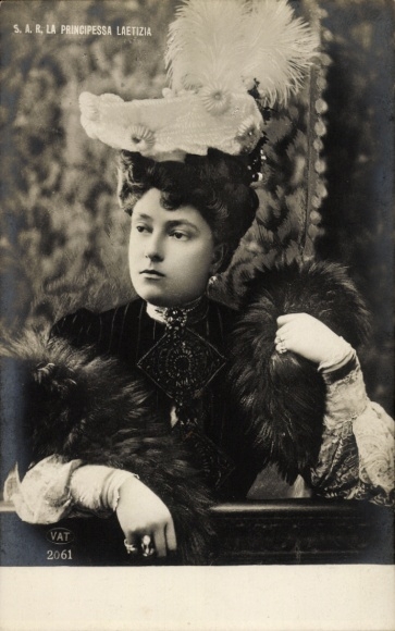 Ak La Principessa Laetizia, Maria Letizia Bonaparte, Adel Italien, Portrait