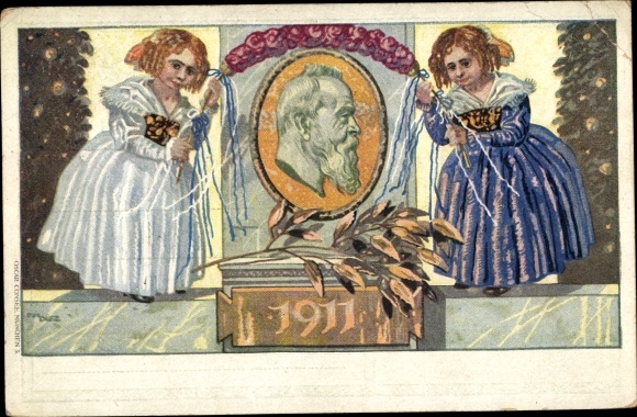 Postwaardestukken kunstenaarskaart Diez, M., prins-regent Luitpold van Beieren 1911, 5 Pfennig