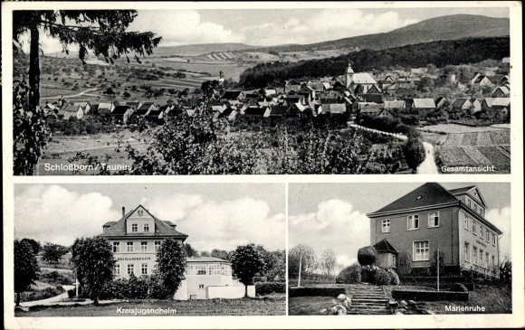 Postcard Schloßborn Glashütten in the Hochtaunuskreis, general view, district youth center, Marienruhe
