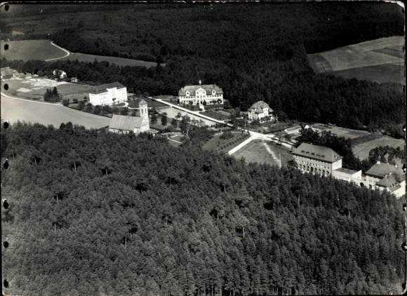 Foto Schwarzenbruck in Mittelfranken Bayern, Anstalten Rummelsberg, Fliegeraufnahme