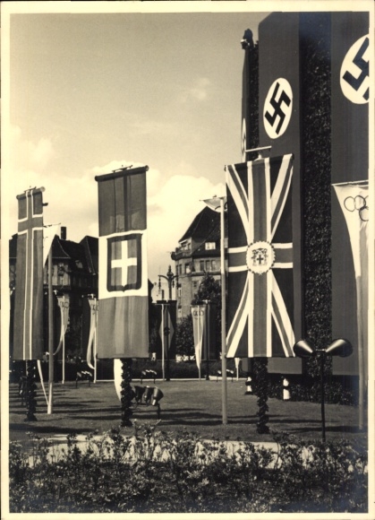 Foto Olympische Spiele Berlin 1936, Flaggen