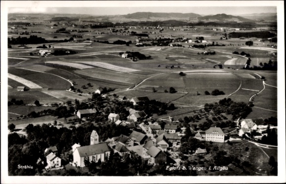 Postcard Eglofs Argenbühl in Allgäu, landscape photo, village view, rural surroundings,