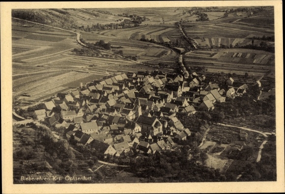 PC Bieberehren in Lower Franconia, aerial photograph of Bieberehren and the surrounding area