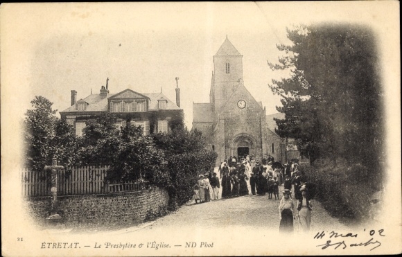 Ak Étretat Seine Maritime, Pfarrhaus, Kirche