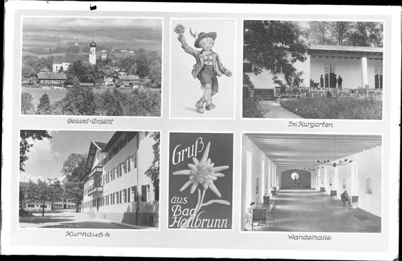 7 Glas Negative Bad Heilbrunn in Oberbayern, Postkutsche, diverse Ansichten