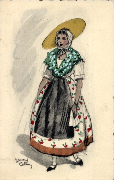 Ak Nice Nizza Alpes Maritimes, Frau in Volkstracht