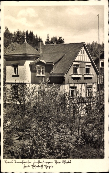 Postcard Finsterbergen Friedrichroda in the Thuringian Forest, House Tannhäuser, Thuringian Forest, Mrs. Elisabeth