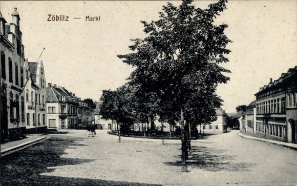Postcard Zöblitz Marienberg in the Ore Mountains, Market Square