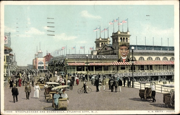 Postcard Atlantic City New Jersey USA, Boardwalk, Obstacle Course