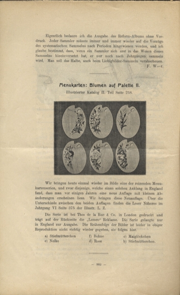 Liebig pictures newspaper advertising Dreser issue 4, volume 10, 1905