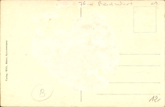 Postcard Durmersheim in Baden, Catholic Church, Speyerstraße, Friedrichschule