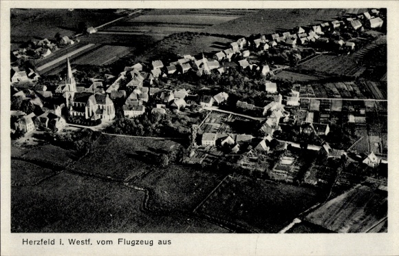 Ak Herzfeld Lippetal in Westfalen, Fliegeraufnahme