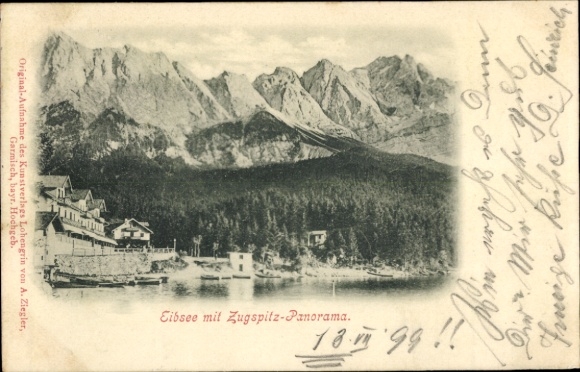 Postcard Grainau in Upper Bavaria, Eibsee, PanoramaFoto Postcard Photo Postcard
