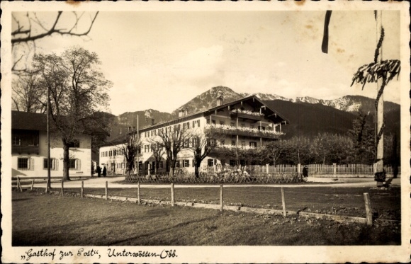 Postcard Unterwössen in Upper Bavaria, Gasthof zur Post
