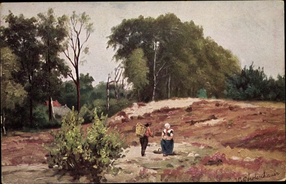 Artist PC Gerstenhauer, Johann Georg, Dutch motif, heathland landscape