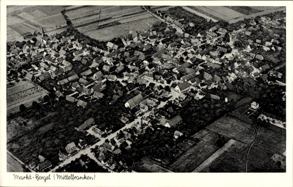 Postcard Marktbergel Middle Franconia, aerial photograph