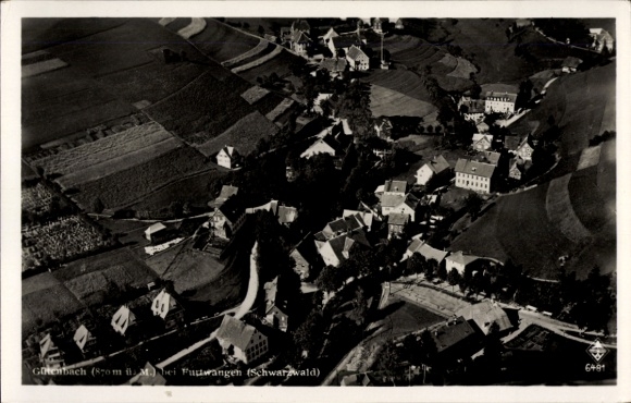 Ak Gütenbach im Schwarzwald, Fliegeraufnahme