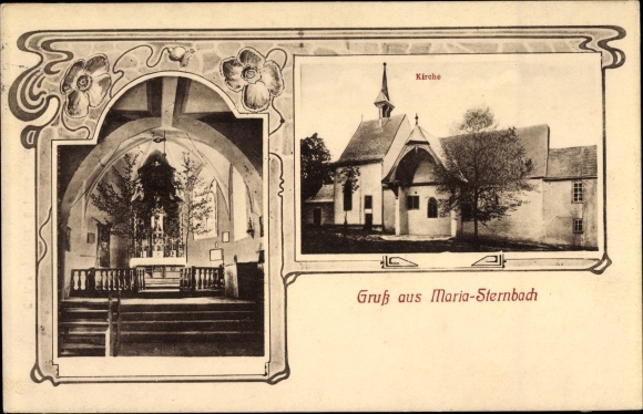 Postcard Sternbach Niddatal in Hesse, Maria Sternbach, church