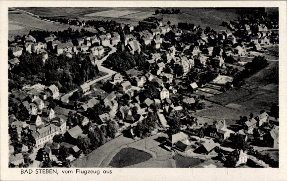Postcard Bad Steben in Upper Franconia, aerial photograph