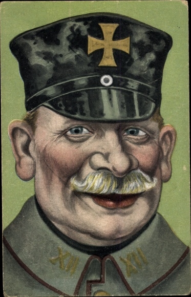 Postcard portrait of a Soldier in Uniform, Iron Cross