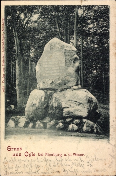 Postcard Oyle Marklohe in Lower Saxony, monument
