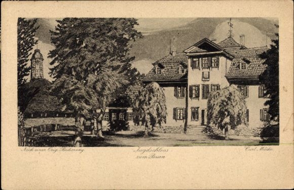 Artist Postcard Sondershausen in the Kyffhäuserkreis Thuringia, hunting lodge for pranks