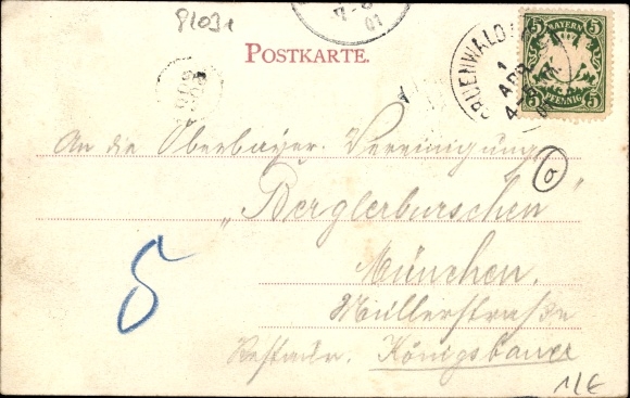 Postcard Wörnbrunn Grünwald in the district of Munich Upper Bavaria, Forsthaus