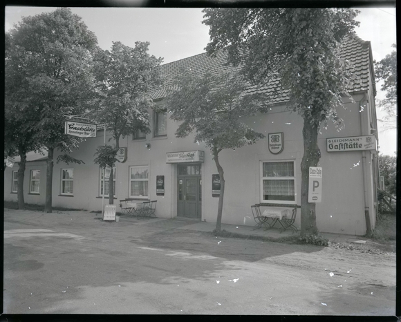6 celluloid negatives Garlstedt Osterholz Scharmbeck Lower Saxony, meadow, restaurant, pond