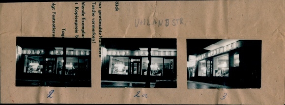 Kontaktabzug Fotos Berlin Wilmersdorf, Holds Apotheke, Uhlandstr., 3 Fotos ca. 4x2 cm, Negative inl.