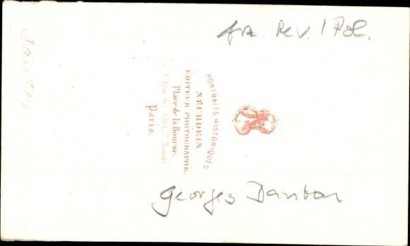 Carte de Visite Georges Darton, Minister of Justice in the First French Republic