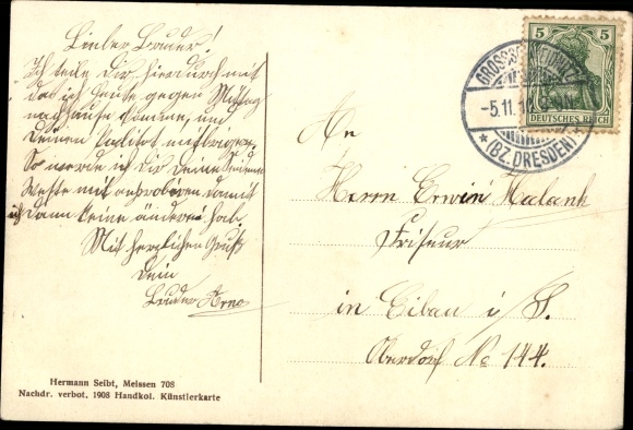 Postcard Großschweidnitz in Saxony, Saxon state institute