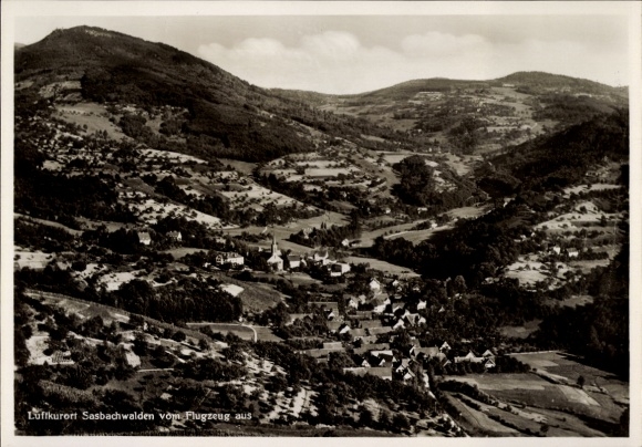 Postcard Sasbachwalden in the Black Forest, aerial photograph
