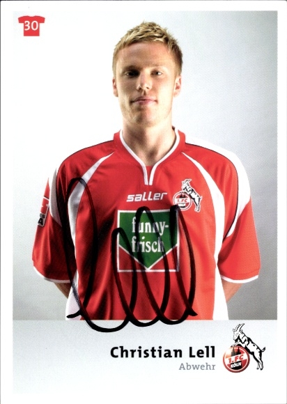 Autogrammkarte Fußballer Christian Lell, 1. FC Köln, Autogramm