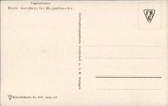 Artist Postcard Bürger, W., Vosges Castles, Ruin Giersberg near Rappoltsweiler
