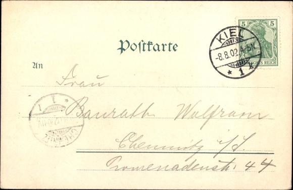 Postcard Kiel in Schleswig Holstein, view of the high bridge near Levensau, ship on the shore