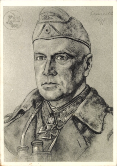 Artist Postcard Willrich, Wolfgang, Lieutenant General Crüwell, Panzer Division of the Wehrmacht, II. World War