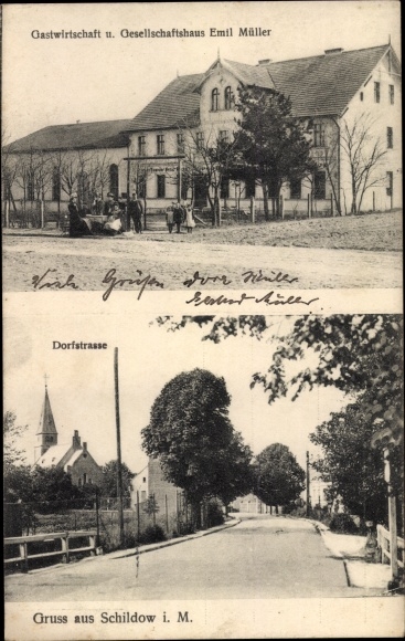 Postcard Schildow Mühlenbecker Land Oberhavel, inn, Dorfstrasse