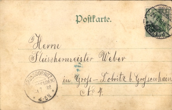 Postcard Dresden Neustadt, Hauptstraße