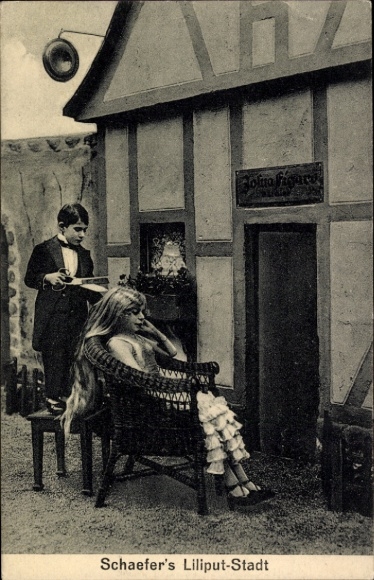 Postcard Schaefer's Liliput-Stadt, Hairdresser