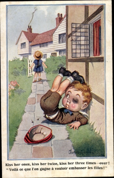 Artist Postcard McGill, Donald, Kiss her once, kiss her twice, kiss her three times over