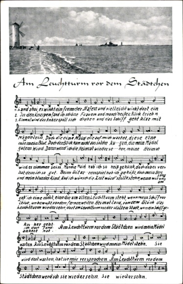 Lied Ak Am Leuchtturm vor dem Städtchen, Kriegsschiffe