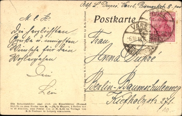 Paper cut Postcard Diefenbach, Divine Youth I., Sheet 17, Fairies