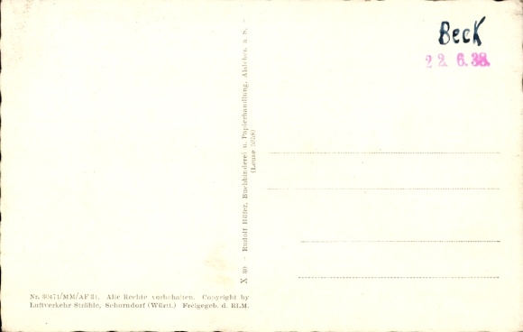 Postcard Alsleben an der Saale, aerial photograph