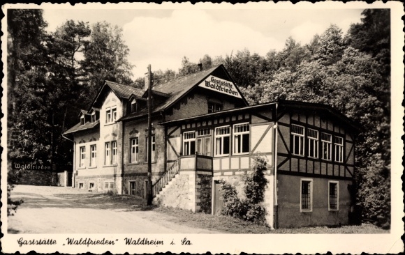 Postcard Waldheim in Saxony, restaurant &quot;Waldfrieden&quot;