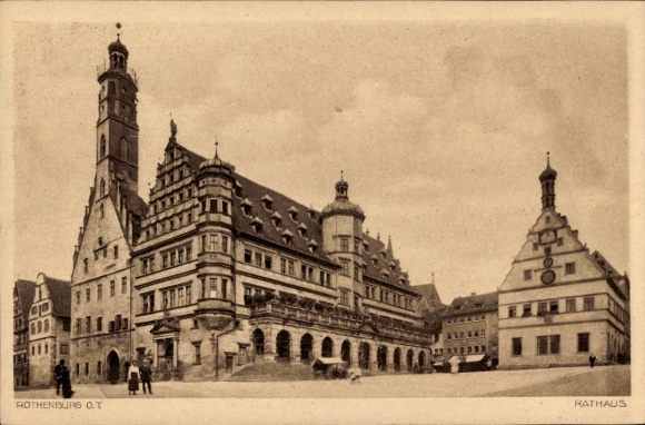 Ak Rothenburg ob der Tauber Mittelfranken, Rathaus, Rothenburg o.T.,  Architektur