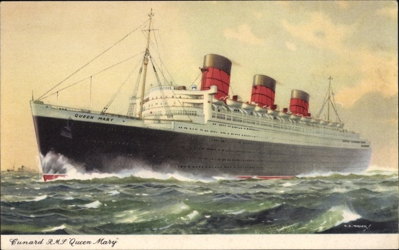 Artist PC Steamer Queen Mary, Cunard Line