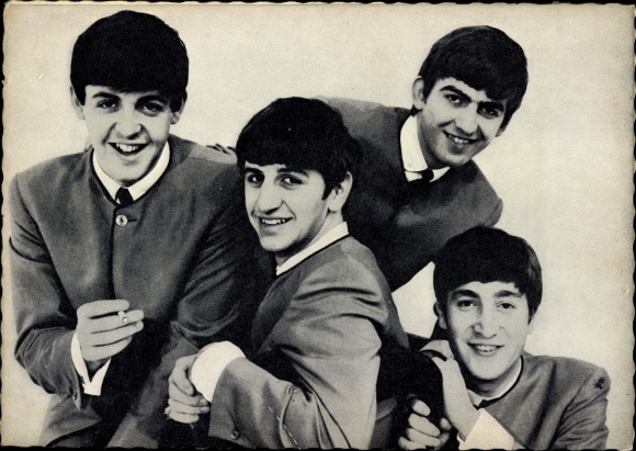 Postcard music group The Beatles, cigarette, John, Paul, George, Ringo